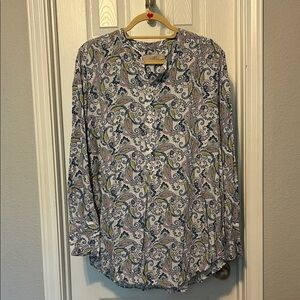 LOFT Multicolor Paisley Blouse